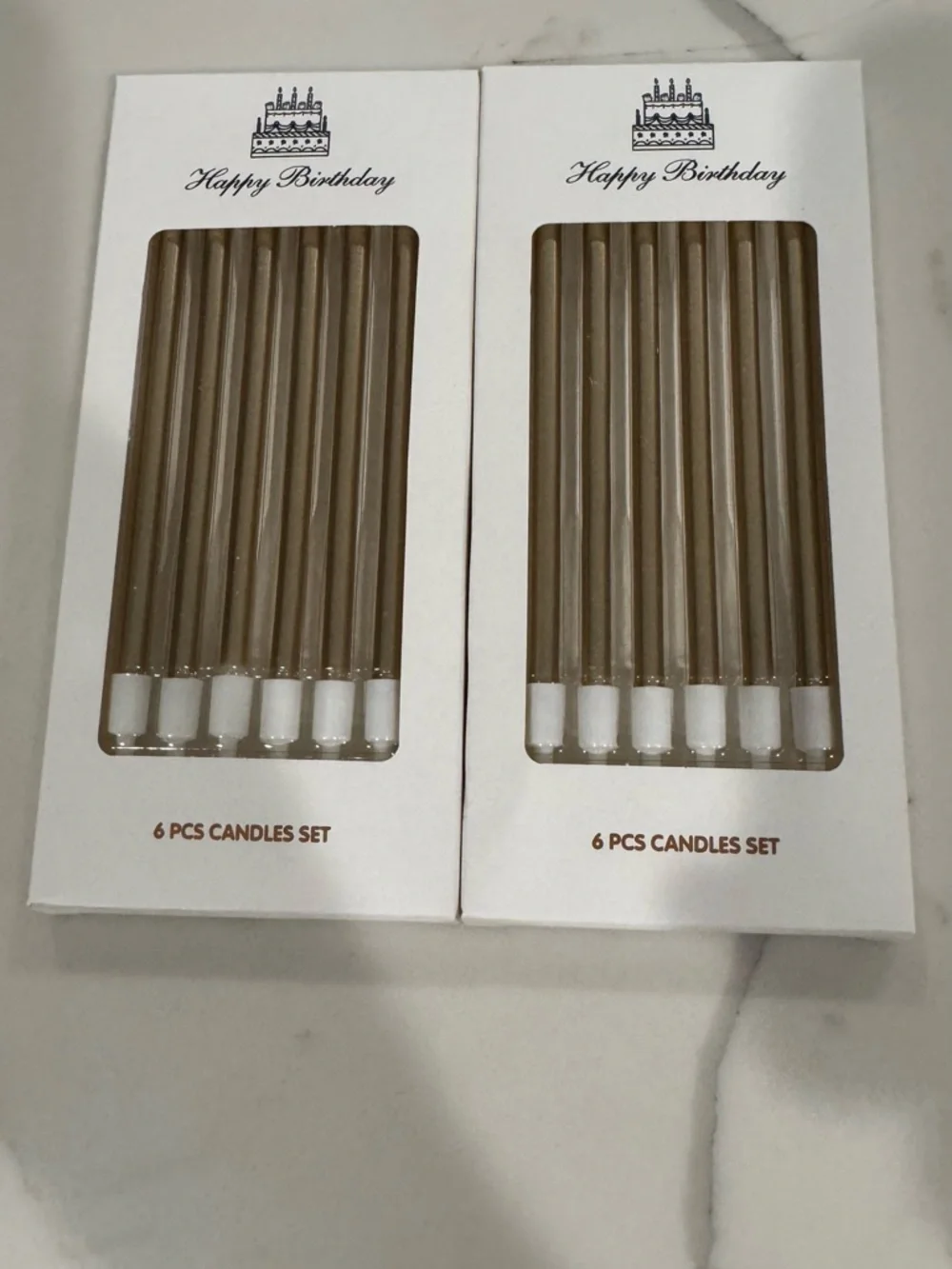 Gold Taper Candles - 6 PCS Set (Pack of 2)
